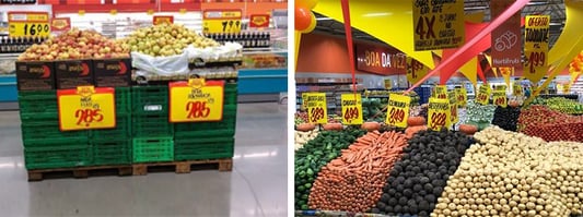 Exemplo de exposição agressiva em supermercados