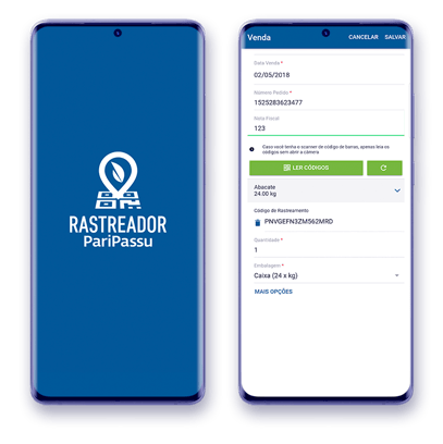 Telas - App - Rastreador - PariPassu