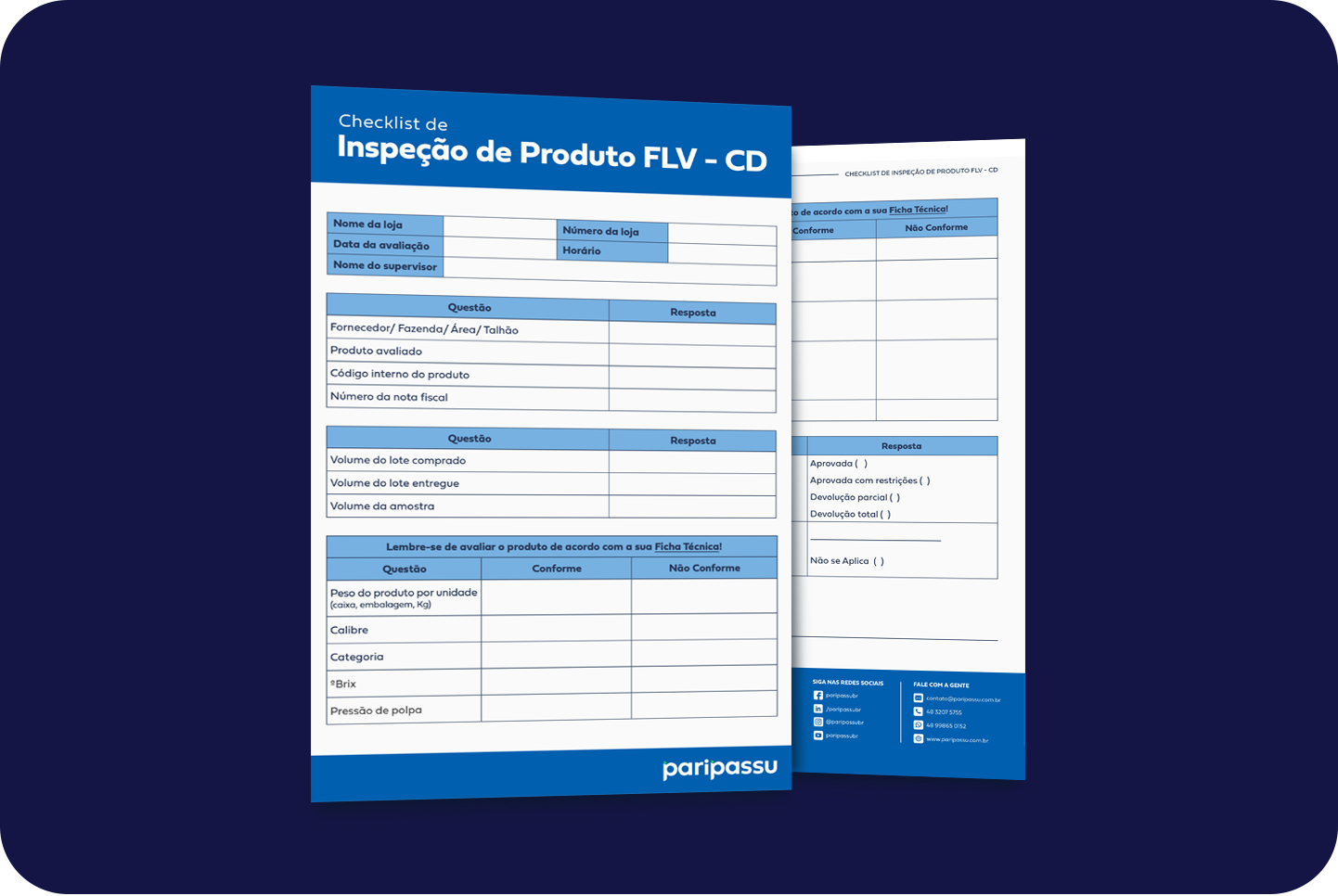 Miniatura checklist de inspecao de produto FLV CD