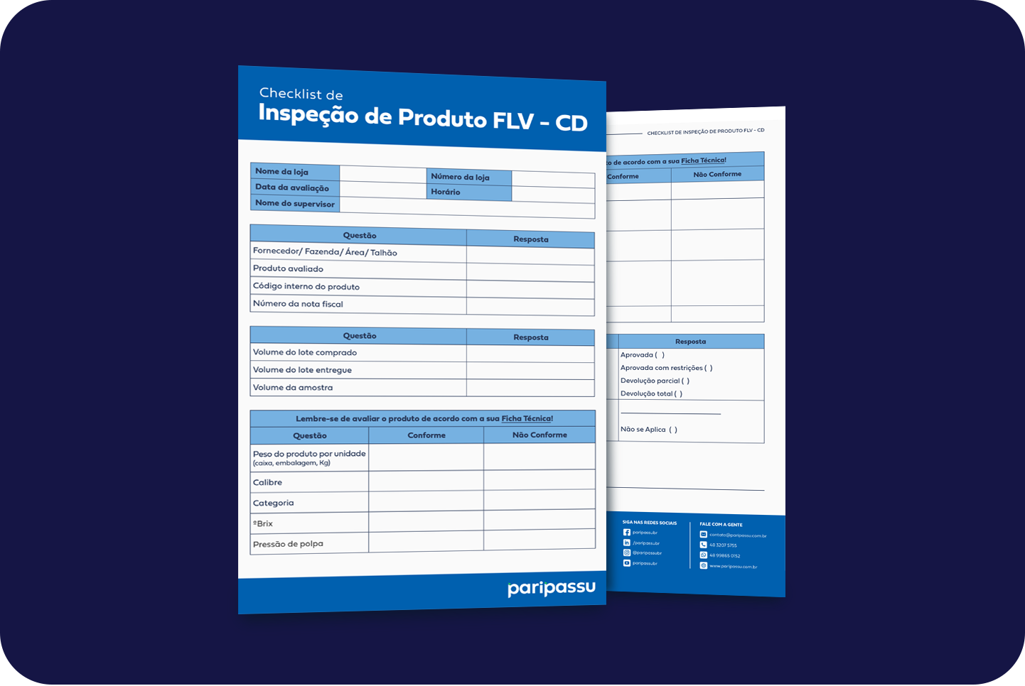 Miniatura checklist de inspecao de produto FLV CD